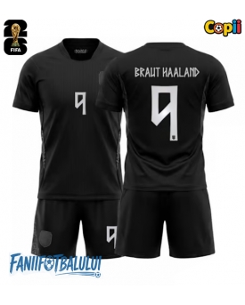 Norvegia Erling Haaland #9 Echipament de Fotbal Replică Mondial 2026 Copii Deplasare (+ Șorturi)